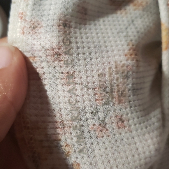 AMERICAN Eagle Waffle Flower Print Crop Top - Picture 8 of 8